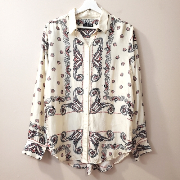 J Crew - Drapey paisley-print shirt - Size L - Picture 5 of 9